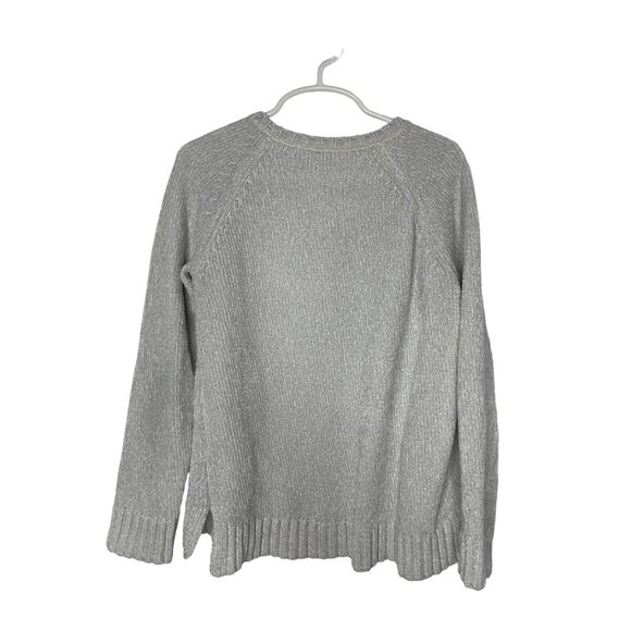 Justice Girls 8 Unicorn Sweater Flip Sequin Metallic Knit Gray Top - Picture 2 of 13